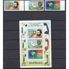 Космос. Телефон. Барбуда. 1977. 3 марки и 1 блок. Michel N 283-285, бл21 (5,4 е)