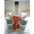 Редкий Набор для специй Рыбак у лодки Ручная роспись Клеймо