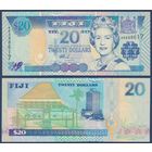 Фиджи, 20 долларов 2002 г., P-107 (AR, королева Елизавета II), UNC