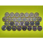 Россия (РФ). Неполная погодовка рублей (1 рубль) 1997-2018 + знак рубля (30 штук), 2 монетных двора, кроме очень редких. Торг.