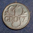 Польша 1 грош 1938 г. Неплохой сохран!