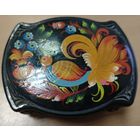 Шкатулка СССР Жостовская роспись на пластмассе