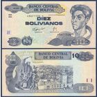 Боливия, 10 боливиано 1986 г., P-233 (H, художник Сесилио Гусман де Рохас), UNC