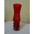 Ваза , рубиновое стекло, винтаж СССР, з-д "Красный май", высота 22см, диаметр верх  7 см, низ 6 см