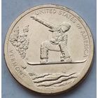 США 1 доллар 2022 г. Американские инновации. Вермонт. Сноуборд. P+D. Цена за 1 шт.