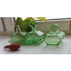 Флаконы парфюмерные (набор 4 предмета) Изумруд, Ар-деко. Германия