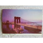 Мосты. Нью-Йорк. Бруклинский мост ночью