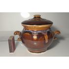 Горшок глиняный для готовки в духовке. СССР. Целый с крышкой