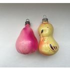 Елочная игрушка груша утенок СССР цена за все К.19