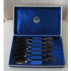 Все лоты с рубля.Набор чайных ложек в оригинальной коробке ГУМ,мельхиор,СССР