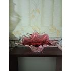 Ваза - корзина,ракушка стекло Чехословакия без сколов и трещин