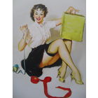 ЧИСТАЯ ОТКРЫТКА PIN-UP. худ. GIL ELVGREN.