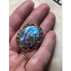 Брошь Абалон Серебро Англия 60-е