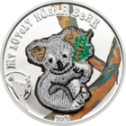 Палау 5 долларов 2013г. Вышивка "Мой милый мишка. Коала". Монета в капсуле; сертификат. СЕРЕБРО 20гр.
