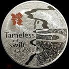 5 фунтов 2010 серебро 925пр 28,28г Великобритания Темза - Олимпийские игры