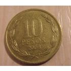 10 песо Чили 2008 г.в.
