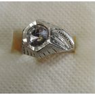 Кольцо с кристаллом. Диаметр 1.9 см. Мельхиор. Старая Европа.