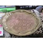 Поднос латунный с эмалями.