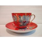 Чашка с блюдцем (чайная пара 500 мл) Мальва с Праздником! Барановка, СССР