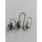 Серёжки СССР серебро 875 и 925 пр потеряшки одиночки, торги с Рубля