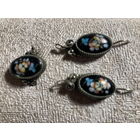 Кольцо + Серьги Черная финифть СССР