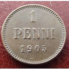Финляндия в составе РИ. 1 пенни 1905