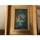 Картина старинная Маки Ромашки масло Германия подпись художника