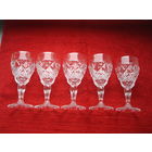 Роскошный хрустальный набор из 5 рюмок в идеальном состоянии:хранился в фирменной коробке. Богемия. Ретро.