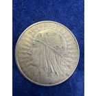 10 злотых Ядвига 1932 г. БЕЗ КЛЕЙМА ПОД ЛАПОЙ!!!