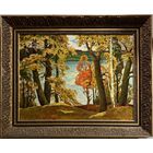 Гугель А.С. Каталожная работа ""Осенние кружева", картон, масло. Размер с родной рамой 77,5х63 см.