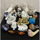 Фигурки Статуэтки Птицы Птички Фарфор Керамика Клейма ЛФЗ ГДР Коллекция Попугай Чайка Гуси Уточки мандаринки Синица Воробей Курочка Петух Лебедь