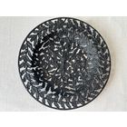 Антикварная тарелка чугун Дубовые листья литье 24,5см