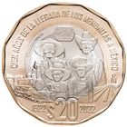 Мексика 20 песо 2022 Сто лет прибытия меннонитов в Мексику UNC