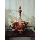 Графин с рюмками на подставке дерево СССР