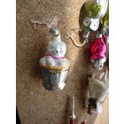 Елочная игрушка СССР . Кот в корзинке