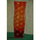 Ваза красное стекло  22 см  ( целая )