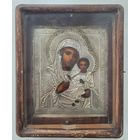 Икона Божией Матери Казанская, Оклад Серебро 84 пробы, Киот! Красота!