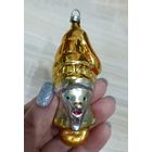 Елочные игрушки, стекло, гном  в шапке из Белоснежки, редкий,  гномик