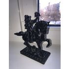 Статуэтка всадник с птицей на коне. Силумин. СССР