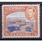 97.BrK. Великобритания. Колонии. Кипр. Георг VI. Архитектура и пейзажи. 1938 г. 1/4P. Mi.#136A.