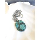 Винтажный ретро кулон из натуральной крошки бирюзы