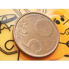 Испания. 5 евроцентов 2008. Брак, выкрошка. Торг.