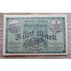 Werty71 Германия 5 марок 1918 банкнота Грайц и Цойленрода