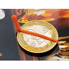 Республика Беларусь (РБ). 2 рубля 2009. Интересный брак, смещение центральной вставки, разворот (поворот), контурные буквы на гурте. Торг.