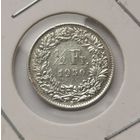 1/2 франка 1950 г. Серебро. С рубля.
