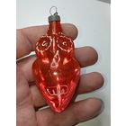 Ёлочная игрушка  - Сова . СССР  . Стекло .