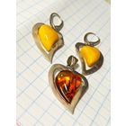 Серьги  и кулон Янтарь Серебро ? С 1 рубля