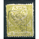 Османская Империя (Турция) - 1891г. - полумесяц, чёрная надпечатка IMPRIME, 2 Pia - 1 марка - гашёная, есть маленький разрыв снизу возле сгиба [Mi 67]. #4-W2-116-A-1