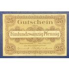Нотгельд 25 пфеннигов 1920 год. Ганновер. Веймарская республика