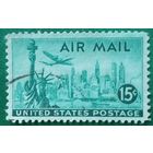 США 20 августа 1947. Статуя свободы и панорама Нью Йорка